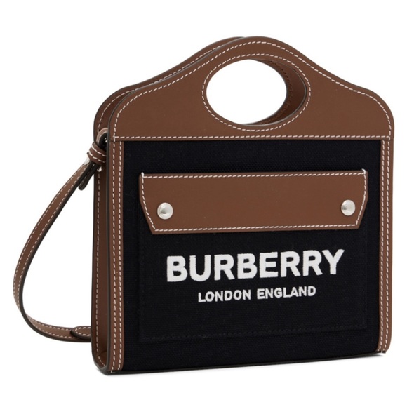 BURBERRY Pocket mini logo canvas leather crossbody bag - Picture 5 of 5